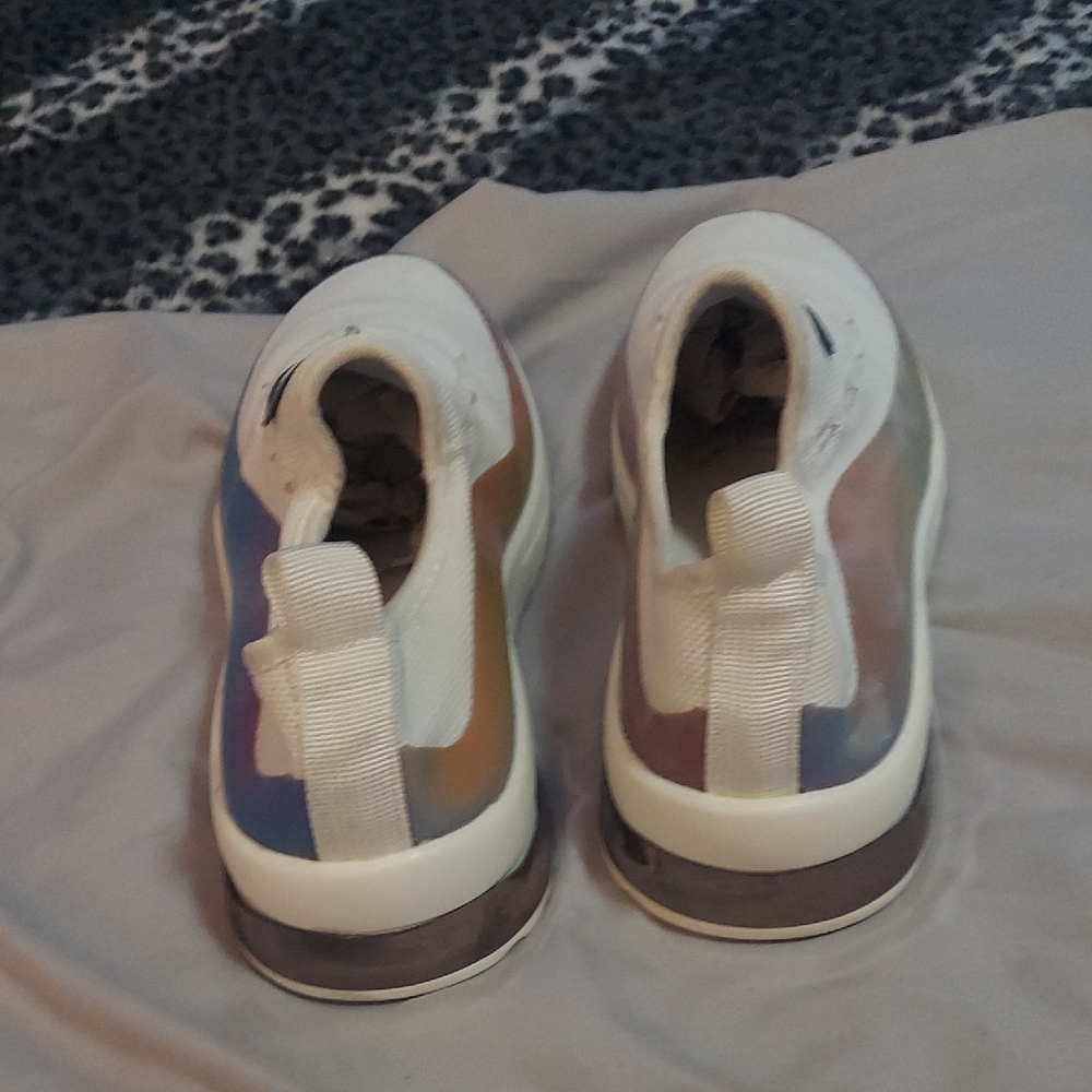 4/$12 Womens  Cream and Iridescent Slip-On Sneakers - Picture 4 of 11